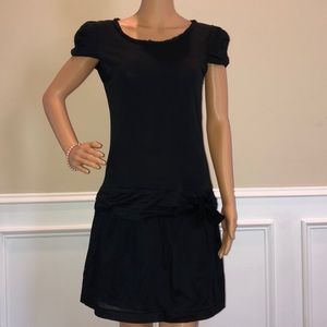 Juicy Couture Black Short Sleeve Bow Waist Dress